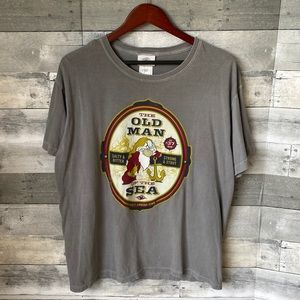 VINTAGE DISNEY CRUISE LINE THE OLD MAN OF THE SEA GRUMPY T-SHIRT GREY MEN LARGE
